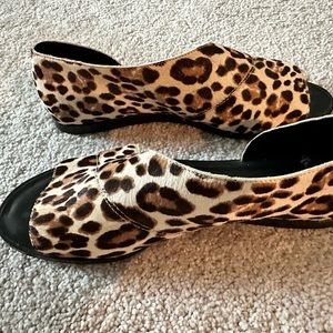 1 State Cheetah fur Slip On Sandals